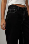 Mid Rise Baggy Jean, BLACK/WHITE STITCH - alternate image 4