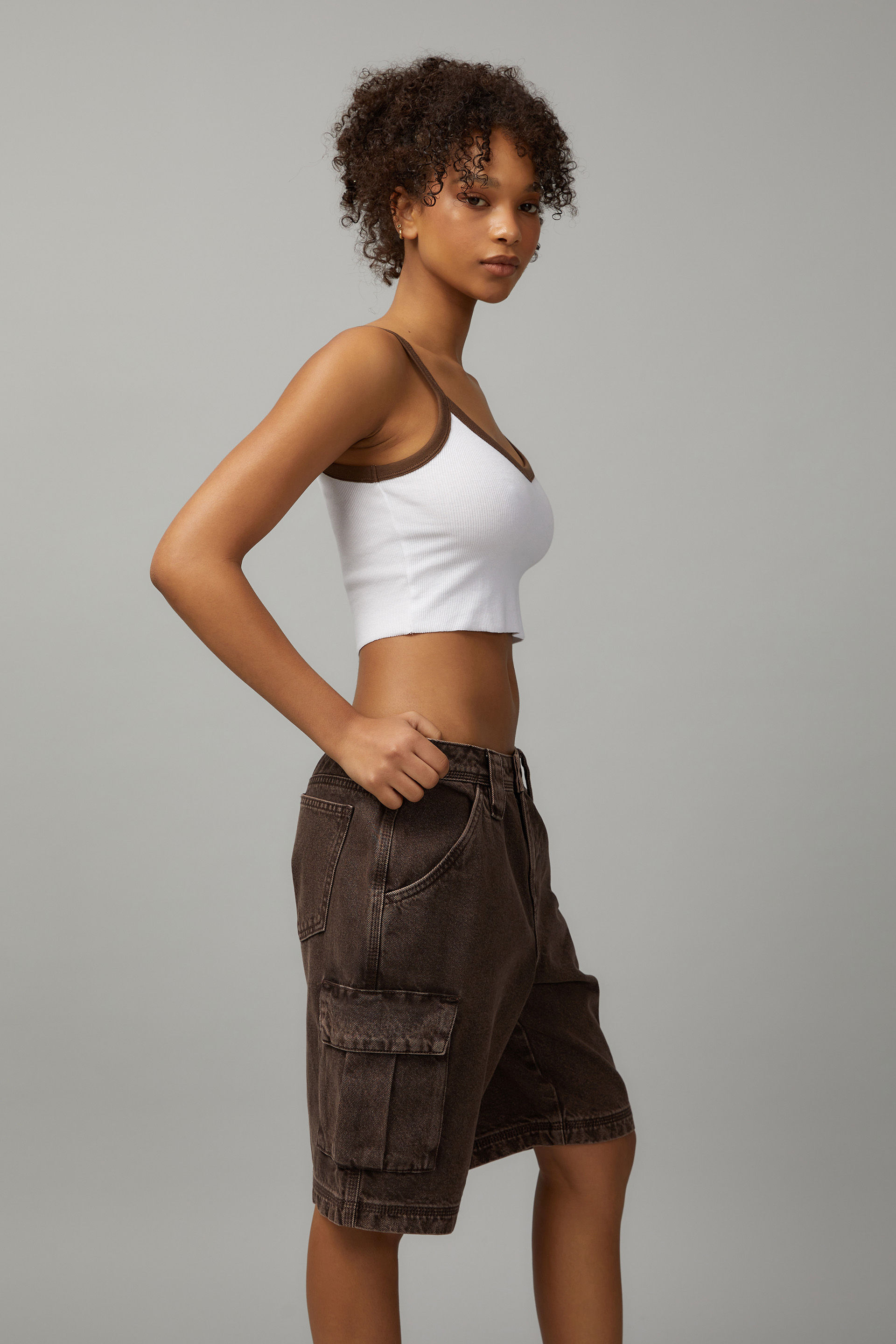 Denim cargo shorts shop