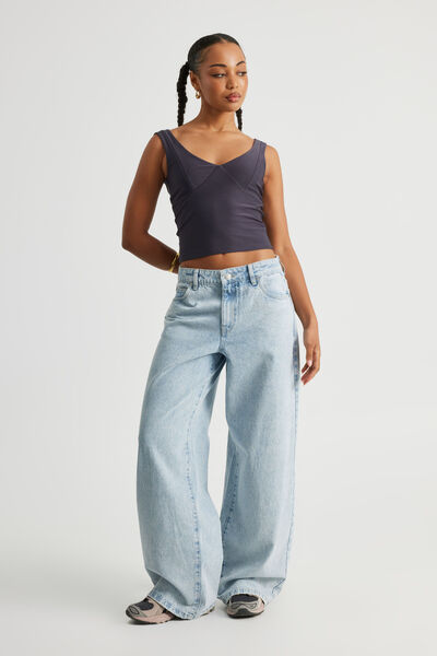 Mid Rise Baggy Jean, FADED BLUE