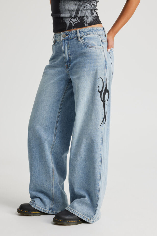 Mid Rise Baggy Jean, MADRID BLUE_BUTTERFLY