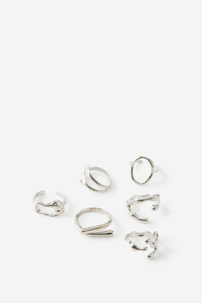 Warped Ring Pack, SILVER