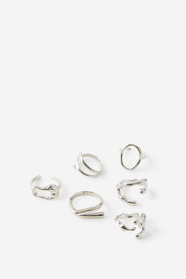 Warped Ring Pack, SILVER