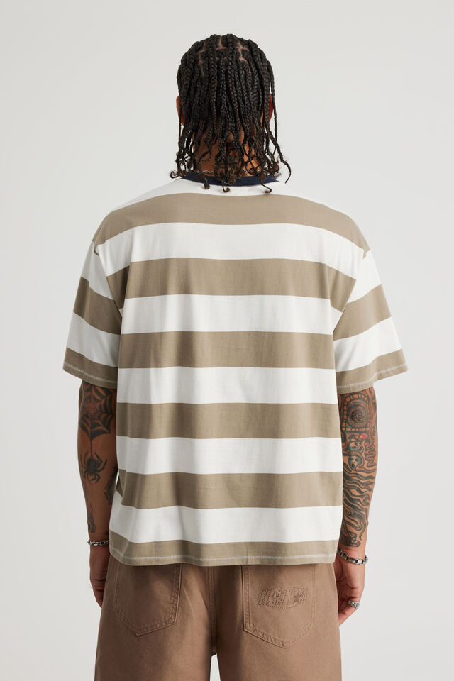 Open Gallery Box Fit Tshirt, OG GALLERY STRIPE STAR/OG LOGO
