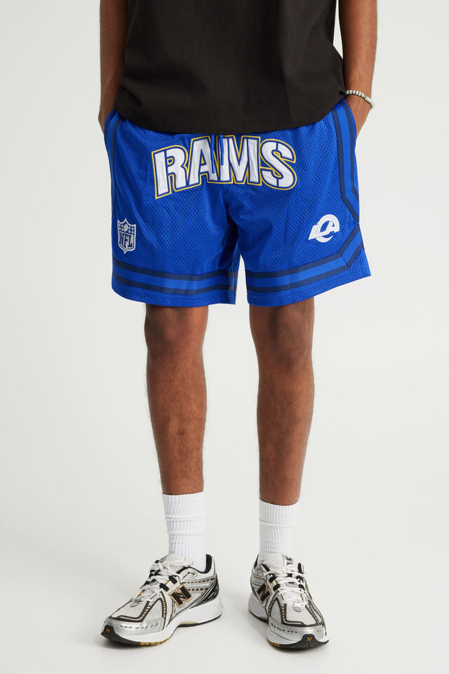 Nfl Basketball Short, LCN NFL NAVY SIDE STRIPE/LA RAMS