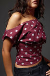 Batwing Top, BORDEAUX/MARLE POLKA DOT - alternate image 4