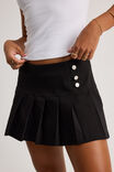 Button Pleat Skort, BLACK - alternate image 4