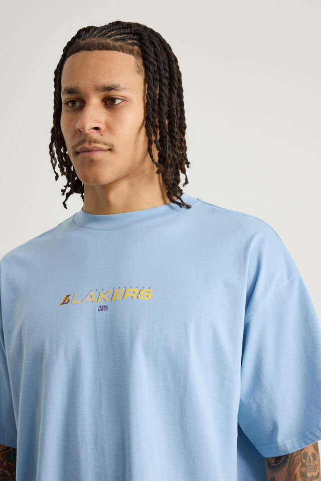 Box Fit Nba T Shirt, LCN NBA BLUE MIST/LAKERS PERPETUATING
