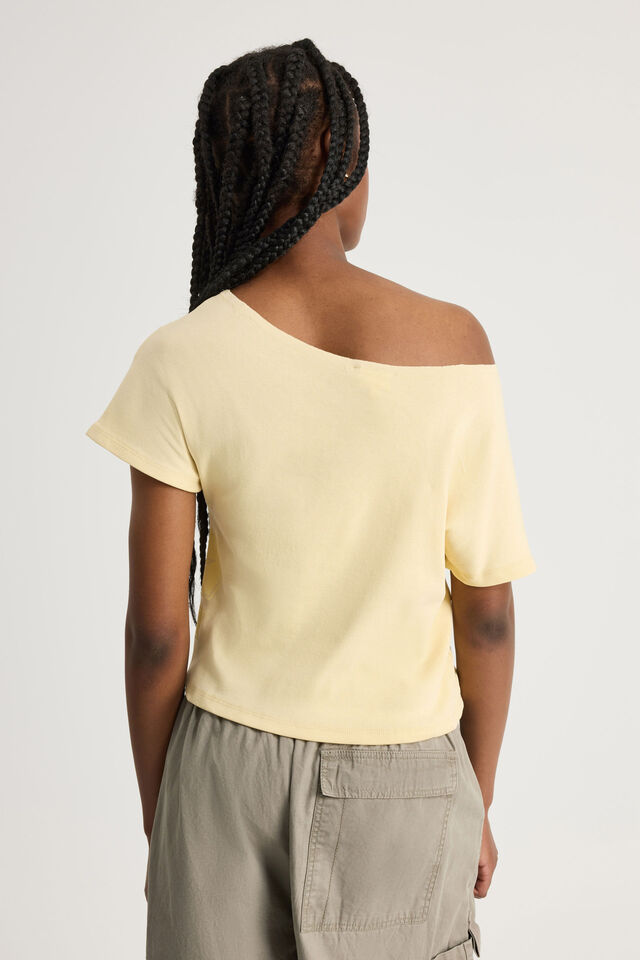 One Shoulder Graphic Tee, DAFFODIL/72