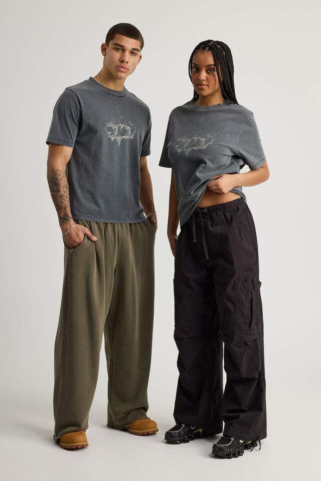Notion Vintage Slim Fit Graphic Tshirt, NTN WASHED SLATE/CHROME FLAME
