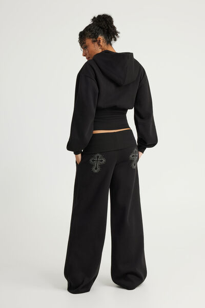 Wide Waistband Trackpant, NTN BLACK/UNHOLY