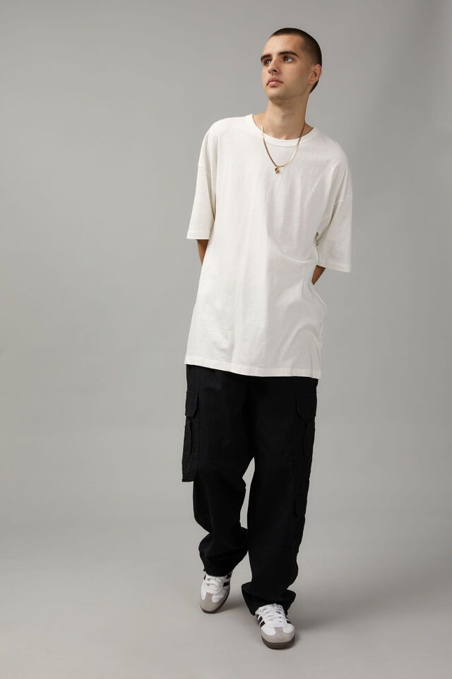 Baggy Rip Stop Cargo Pant, BLACK