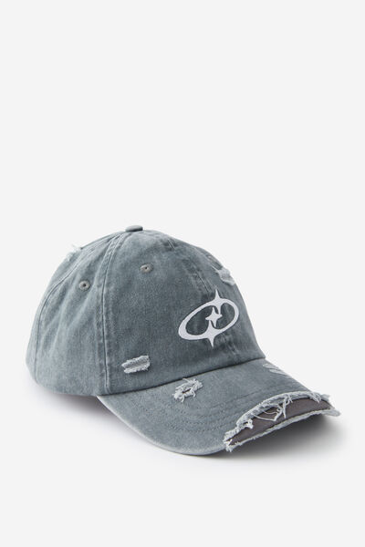 Notion Distressed Dad Cap, WASHED GREY DISTRESSED W EMB