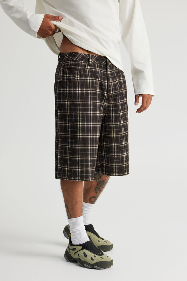 Half Half Classico Denim Short, CHOC NOIR CHECK