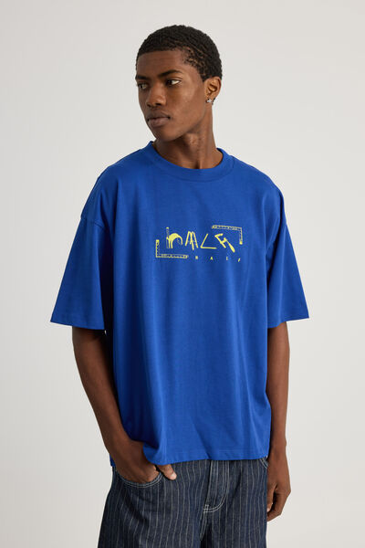 Half Half Heavyweight Box Fit Graphic Tshirt, HH CORPORATE BLUE/SCREWS LOOSE