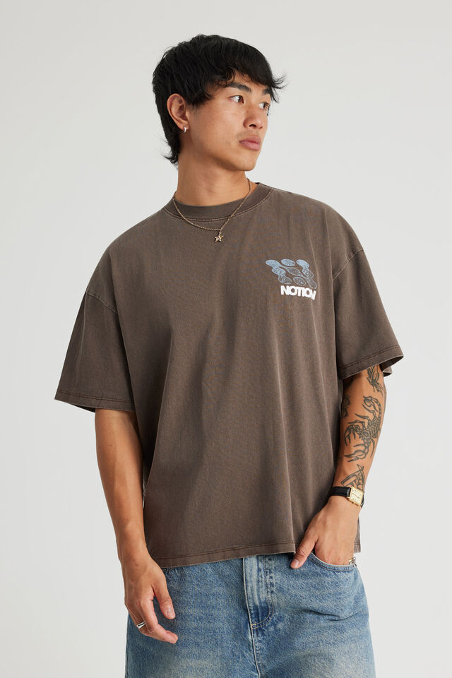 Notion Vintage Graphic Tshirt, NTN WASHED COCOA BEAN/OBLIVION