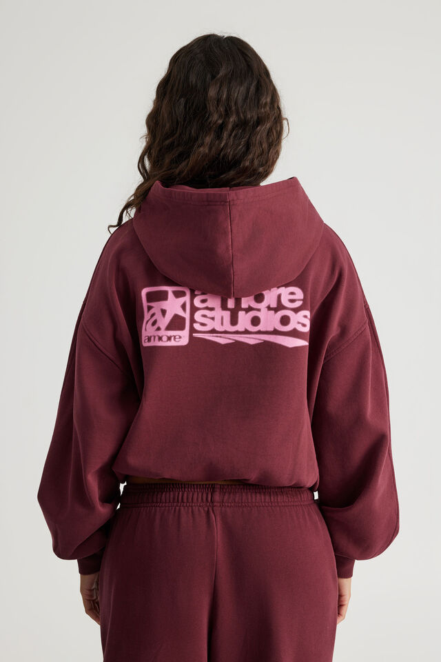 Chloe Hoodie, WASHED CHERRY LACQUER/AMORE STUDIO