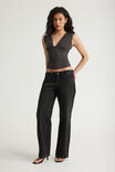 Soft Washed V Neck Top, PHANTOM - example image 2