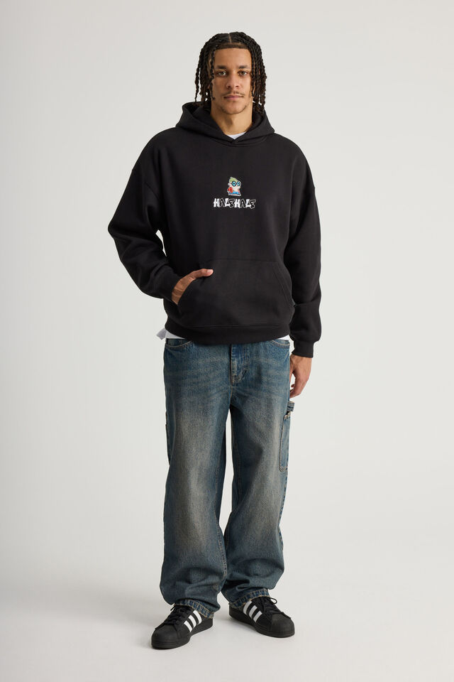 Cartoon Network X Half Half Hoodie, LCN WB BLACK/DEXTER DRIP