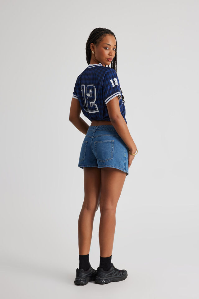 Mini Denim Skort, MID BLUE
