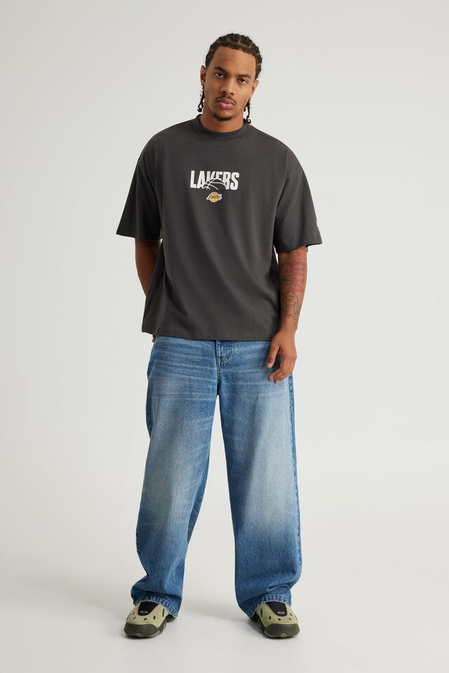 Box Fit Nba T Shirt, LCN NBA SLATE/LAKERS BALL