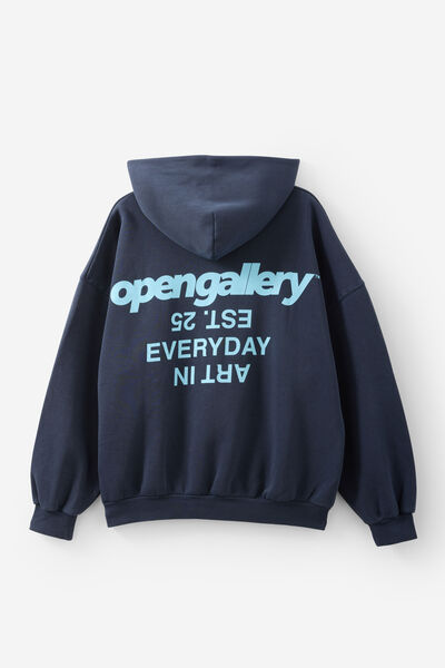 Open Gallery Hoodie, OG WASHED SEAL/REVERSE
