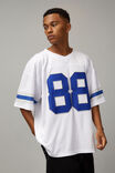 V Neck Mesh Top, WHITE 88 - alternate image 1