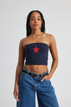 Longline Graphic Bandeau, NAVY BLAZER/STAR - alternate image 1