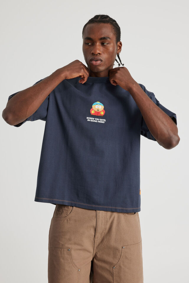 South Park X Half Half Box Fit Tshirt, LCN SOU SEAL/HALF HALF SCREW YOU