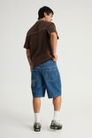 Half Half Baggy Denim Short, FRESH WATER BLUE - example image 3