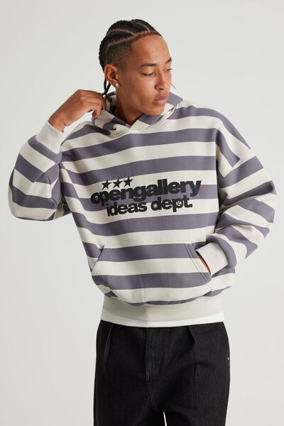 Open Gallery Hoodie, OG WINTER PLUM / STRIPE SONDER