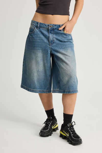 Mega Baggy Jort, AGED BLUE