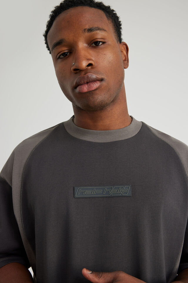 Half Half Boxy Tshirt, HH SLATE/IRON HH SPORT