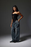 Knot Front Split Bandeau, BLACK - example image 2