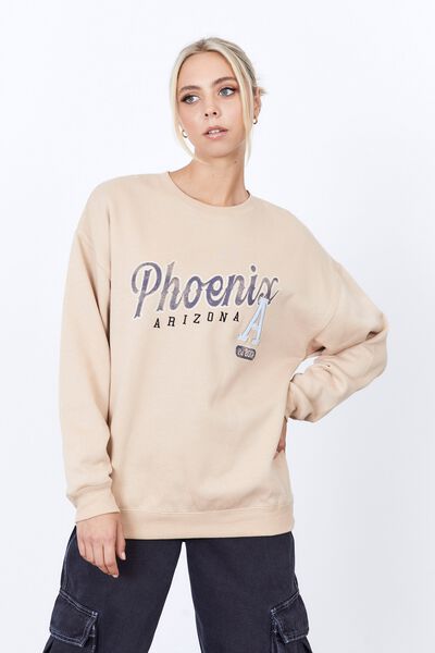 Oversized Graphic Crew, NEAUTRAL CLAY/PHEONIX A
