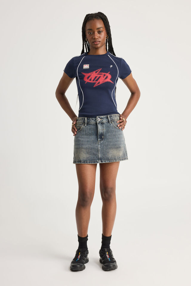 Everyday Denim Skirt, SUNSET INDIGO