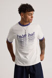 Half Half Slim Fit Ringer Tshirt, HH CLOUD/NEBULA WARPED VISION - alternate image 1
