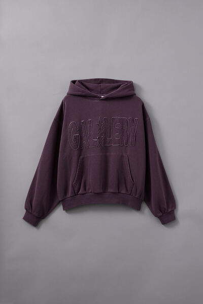 Open Gallery Boxy Hoodie, OG WASHED WINTER PLUM/GALLERY STAR