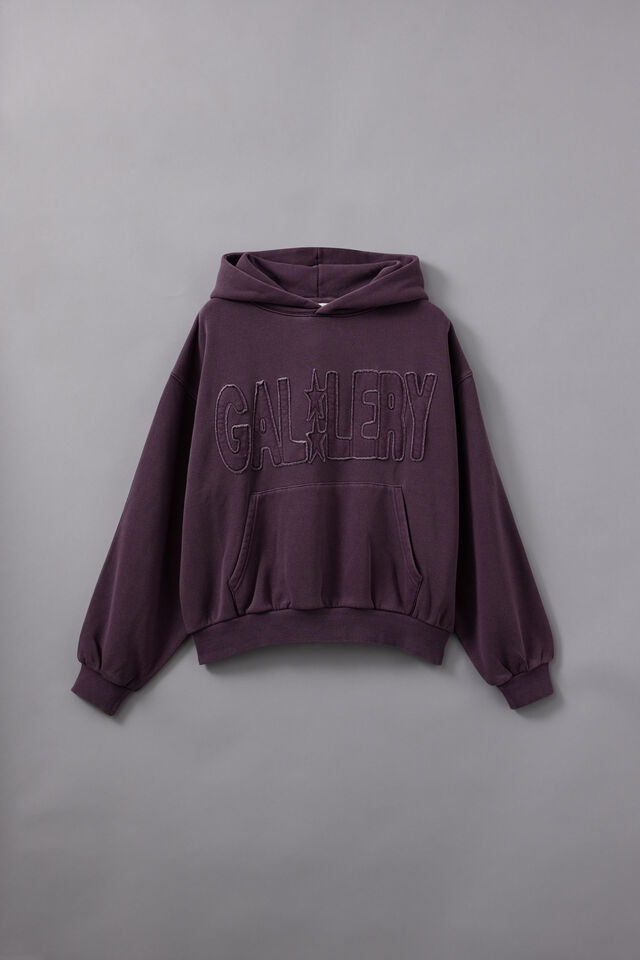 Open Gallery Boxy Hoodie, OG WASHED WINTER PLUM/GALLERY STAR