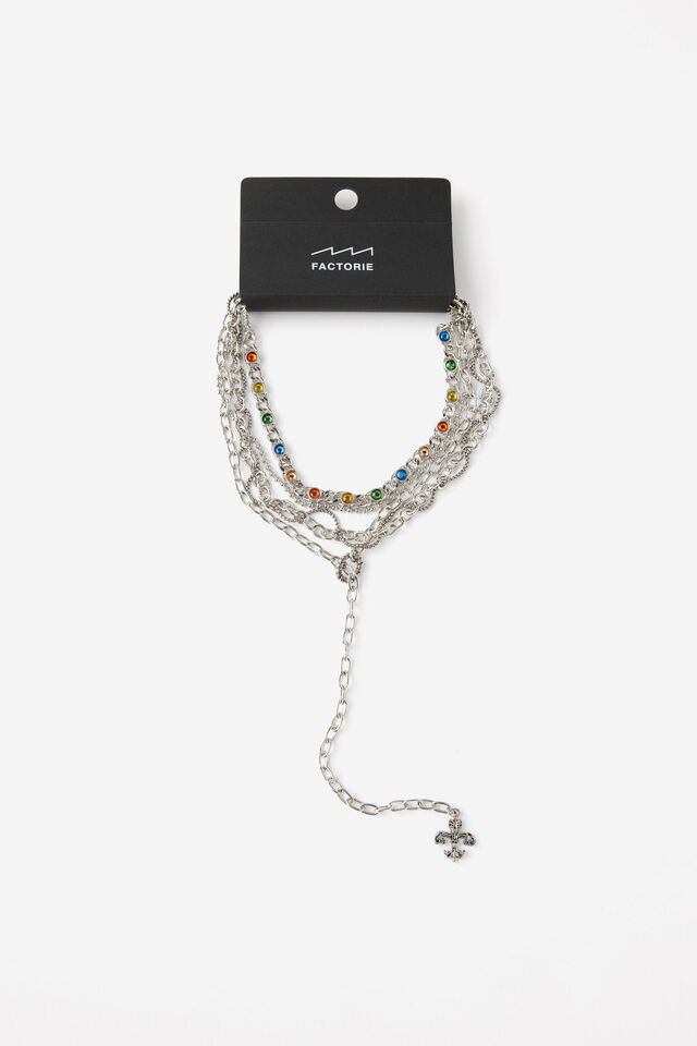 Layered Festive Necklace, SILVER