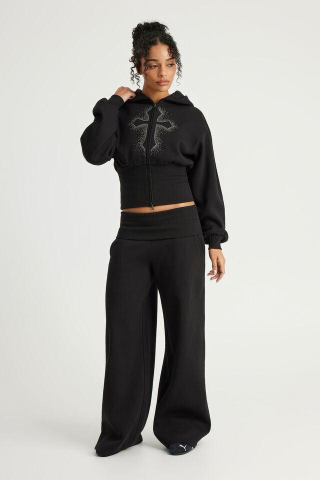 Wide Waistband Trackpant, NTN BLACK/UNHOLY