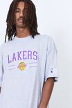 NBA LA Lakers Oversized T Shirt, LCN NBA GREY MARLE/LAKERS CLASSIC