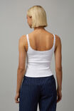 Lace Trim V Neck Tank, WHITE - alternate image 3