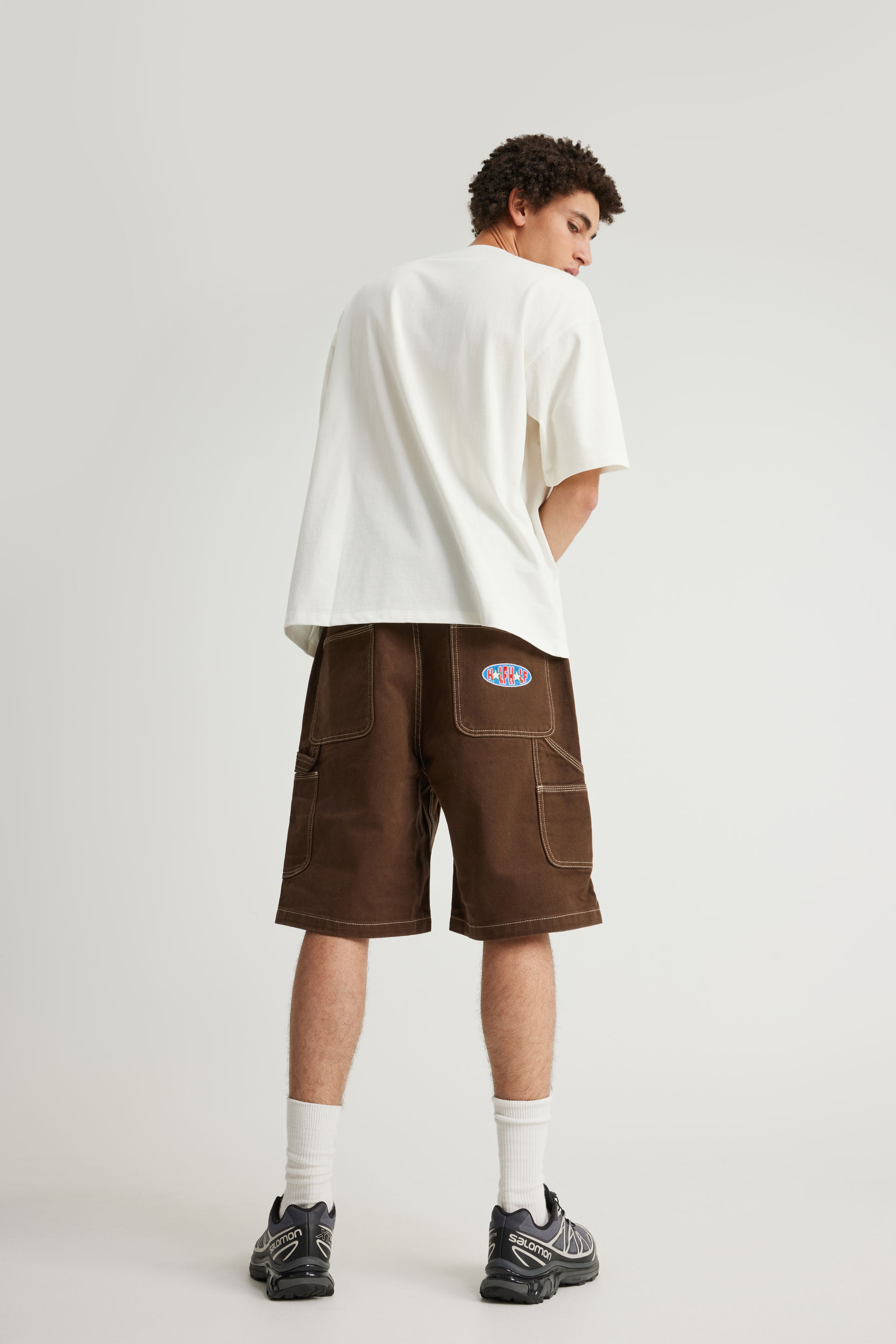 パンツ Geeks Baggy Painter Denim Shorts Men's Brown Half Half Painter Baggy Denim Short | Factorie Australia