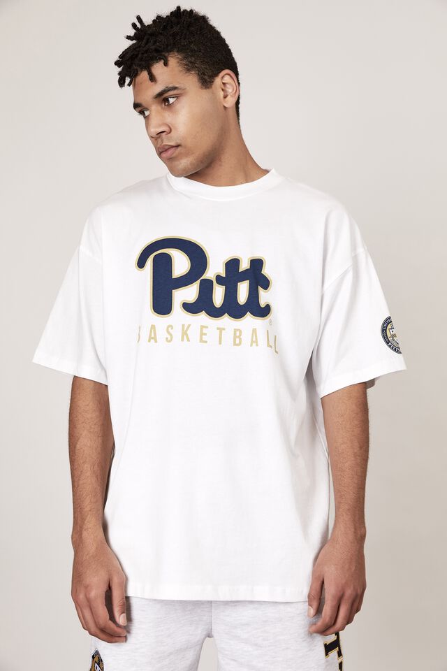 Oversized College T Shirt, LCN PIT WHITE/PITT BASKETBALL