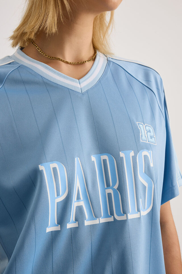 V Neck Sports Jersey, MARINA BLUE/PARIS