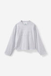 Open Gallery Loopback Crew, OG SILVER MARLE/SELF EMBOSSED - alternate image 1
