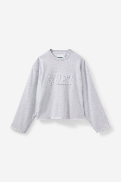 Open Gallery Loopback Crew, OG SILVER MARLE/SELF EMBOSSED