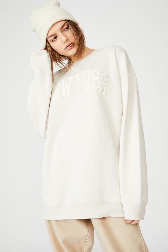 Oversized Graphic Crew, IVORY/NEW YORK