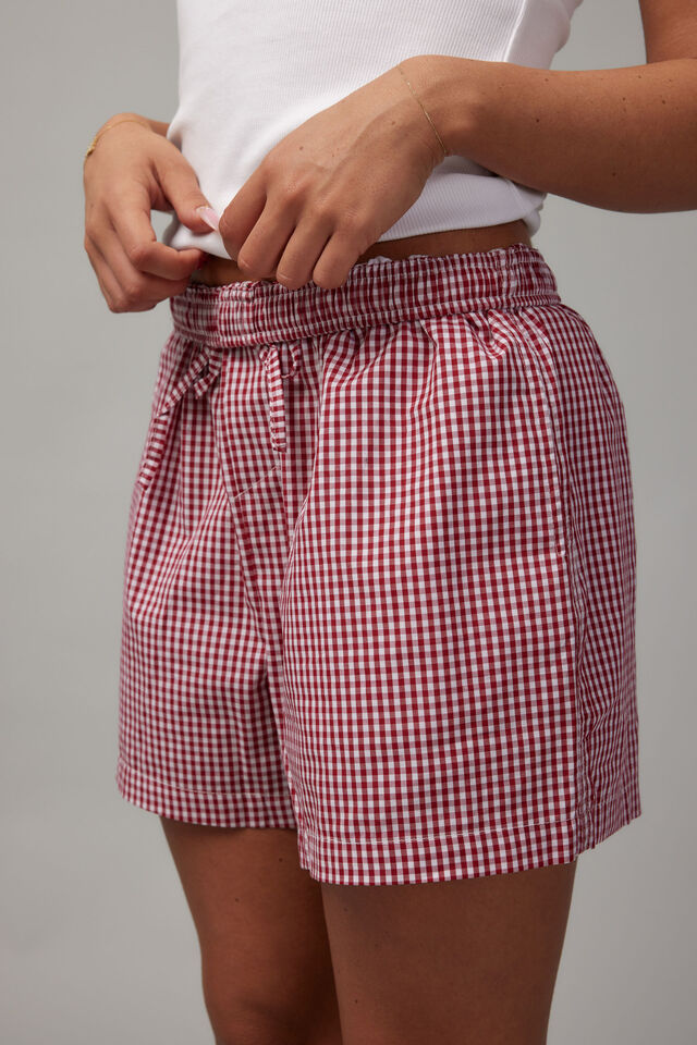 Tilly Boxer Short, RED CHECK