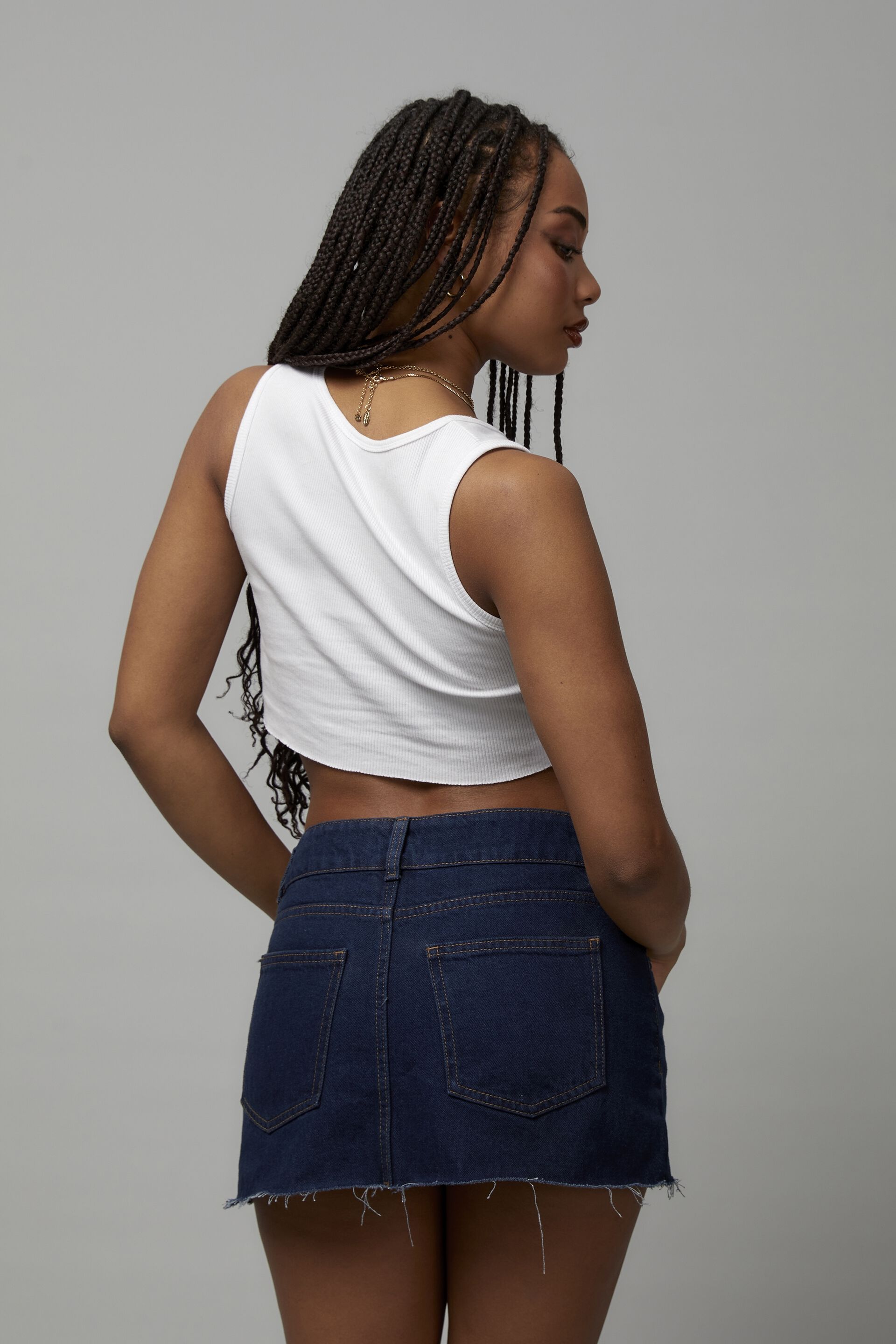 denim micro mini